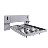 Double Plush Velvet Upholstered Bed Frame 4ft6 with Headboard & LED Lights Grey