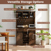 Kitchen Buffet Sideboard Cupboard 72” Coffee Bar Cabinet-Brown
