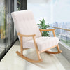 Nursery Rocking Chair Tufted Back Padded Glider Rocker Armchair for Living Room