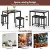 3Pcs Pub Counter-Height Dining Table Set Modern Furniture Set Black
