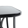 Rectangle Garden Table 120cm Black Outdoor Yard Cafe Dining Table w Parasol Hole