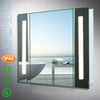 Rectangle LED Bathroom Wall Cabinet Mirror Light Sensor Shaver Socket Demister