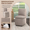 Modern Armless Accent Chair Bedroom Single Sofa Lounge Chair with Storage