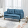 Modern Upholstered Two Seater Sofa for Bedroom Living Room Dark Blue