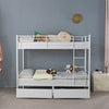 Metal Twin Over Twin Bunk Bed w/ Two Storage Drawers & Full-Length Guard Rail UK