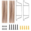 2 Tiers Rustic Floating Shelves Wooden Wall Mounted Shelf Display Rack