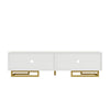 Modern TV Stand Cabinet TV Entertainment Centre Unit mit Gold Metal Legs, White