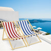 Outdoor Lounger Folding Recliner Hard Wood Garden Beach Sea Side Chair Deckchair