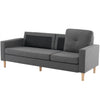 Modern L-Shaped Corner Sofa with Footstool Fabric 2 3 Seater Sofa Couch Grey