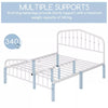 Metal Bed Frame with Arched Headboard and Footboard/Heavy Duty Slat Support