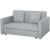 Convertible 2 Seater Sofa Bed with Hidden Storage, 2 Cushions, Light Grey