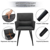 2x Faux Leather Dining Chairs Kitchen Dining Room Chairs Metal Legs Grey