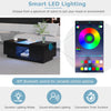 LED Coffee Table With Storage 2 Drawers Living Room Furniture High Gloss Black