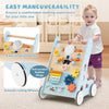 Toddlers Push Toy Montessori Walker Toy with Wheels-Blue