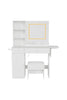 Makeup Dressing Table Set Vanity Table Desk W/ LED Mirror Drawers Dressing Stool