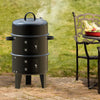BBQ Smoker Barrel Charcoal Barbecue Grill 3 in 1 Garden Outdoor Cooking Fire Pit