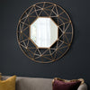 Mirror Large Round Wall Antique Vintage Gold Metal Frame Modern 3D Mirror 88.5cm