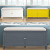 Upholstered Bed End Bench Accent Lounge Sofa Window Seat 2 Doors Storage Cabinet