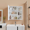 Mondeer Bathroom Mirror Cabinet with Metal Water Filter Plate 65*15*65cm White
