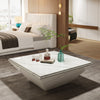 Tribesigns Coffee Table, Square Coffee Table with Faux Marble Tabletop, White