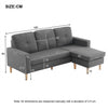 Modern L-Shaped Corner Sofa with Footstool Fabric 2 3 Seater Sofa Couch Grey