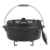 Cast Iron Casserole Dish Pot Pan Cooked Camping Stew Dutch Oven Stockpot Skillet