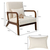 Modern Accent Chair Leisure Chair with Lumbar Pillow Fabric Reading Armchair