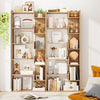6-Tier Bookshelf Tall Freestanding Bookcase with Anti-Toppling Devices Natural