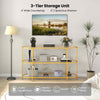 140cm TV Console Table with Tempered Glass Shelves