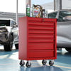 Heavy Duty 7-Tier Tool Trolley Carts Steel Roller Chest Cabinet Garage Shelf Red