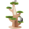 128 cm Pine Shape Cat Tree Indoor Cute Multi-level Cat Tower with Perch
