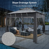 Pop Up Garden Gazebo 3m Heavy Duty Backyard Waterproof 2-Tier Party Tent Grey
