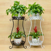 Plant Stand 2 Tier Flower Pot Holder Garden Herb Planter Display Rack Iron Shelf