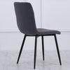 Set of 4 Grey Velvet Dining Chairs Modern Kitchen Chair Padded Seat Metal Legs