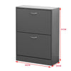 SHOE CABINET 2 DRAWER STORAGE CUPBOARD RACK SHELF FOOTWEAR ORGANISER SHOE STAND