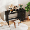 Computer Desk Modern Writing Desk with 3 Drawers-Black