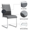 Dining Chairs Set of 2 Cantilever Chairs with Stylish Chrome Metal Frame Grey
