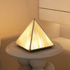 Stainless Steel Pyramid Table Lamp 3-Way Dimmable Bedside Lamp Nightstand Light