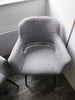 Grey Linen Dining Chairs 2PC/Set Kitchen Leisure Seat w/ Metal Legs Accent Chair