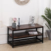 Industrial Console Table with Mesh Shelves Hallway Table Living Room Entryway