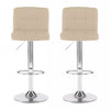 Neo 2x Chrome & Height Adjust Swivel Faux Leather Kitchen Breakfast Bar Stool