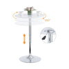 2x PU Leather Bar Stools&Round MDF Top Chromed Base Bar Table Height Adjustable