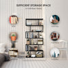 6-Tier Bookcase Freestanding S-Shaped Bookshelf Multifunctional Display Rack