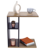 Sofa Side Table C Shaped Coffee End Table with Shelves Living Room Bedroom