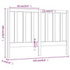 Bed Headboard Black 126x4x100 Solid Wood Pine W8Q3