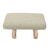 Small Padded Pouffe Foot Stool Wooden Legs Linen Fabric Footrest Seat Children
