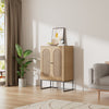 Rustic Oak Finish 2 Door Sideboard Multi Storage Cabinet Dinning Room, Hallway