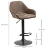 Adjustable Bar Stools Set of 2, Swivel Barstool W/ Footrest Dark Brown