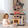Kids Play Kitchen Pretend Kitchen Toy Set Cooking Role Gift w/Lights Sounds Gift