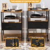Bedside Table with Charging Station, Nightstand with 2 Outlets and 2 USB Ports